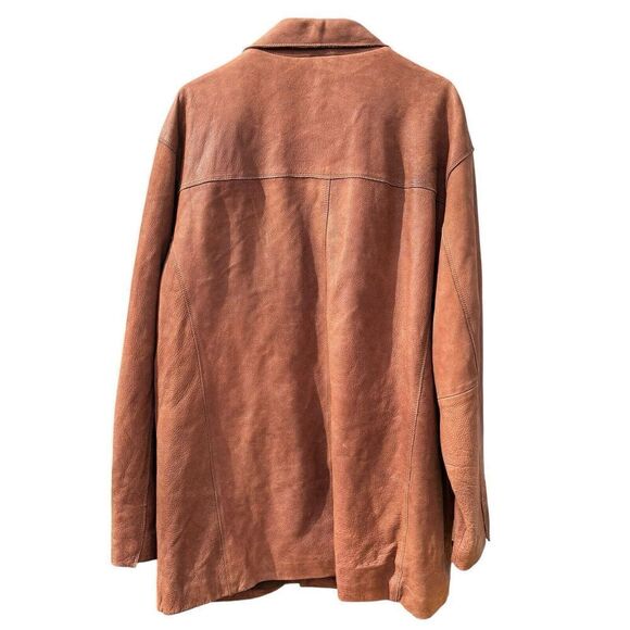 Wilsons Leather Jacket Mens XL Brown Long Sleeve Genuine Leather Three Buttons - Picture 2 of 3